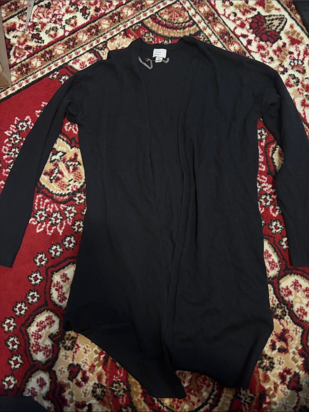 a new day Black Long Open-Front Women's Cardigan